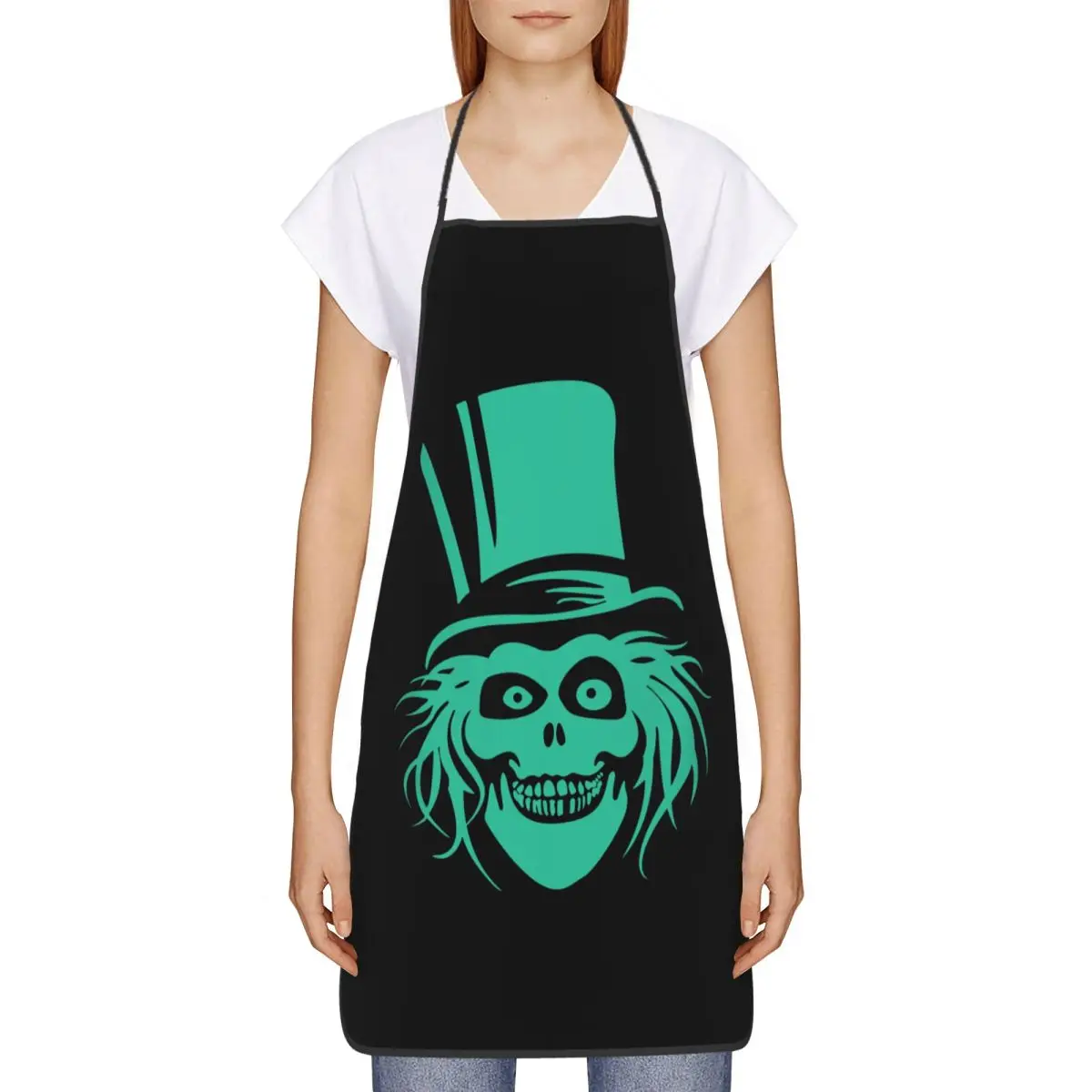 Custom Bib Halloween Haunted Mansion Hatbox Ghost Aprons Men Women Unisex Adult Chef Cooking Kitchen Tablier Cuisine Painting