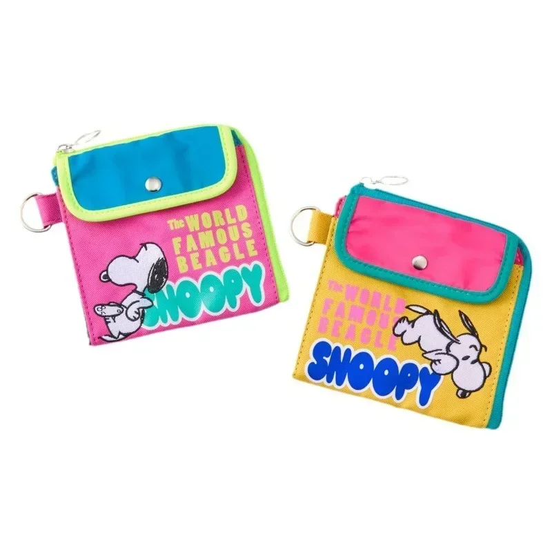 Bolsa de Snoopy con estampado de dibujos animados MINISO, bonita bolsa de almacenamiento bordada, billetera multifuncional Snoopy Zero