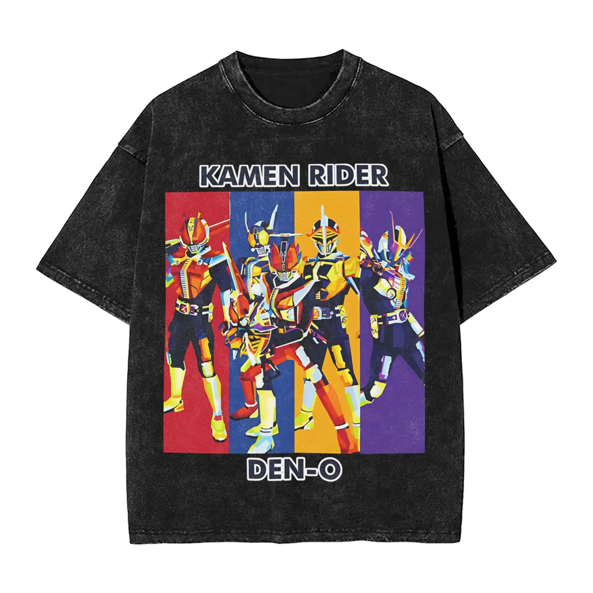 

Kamen Rider Den O All Form T Shirt Hip Hop Washed 100% Cotton Street T-Shirt Vintage Men Women Streetwear Printed Tops Tees