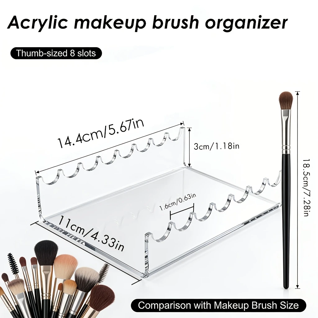 1 Clear Acrylic Makeup Brush Holder& Drying Rack, Universal Vanity Organizer for Brushes, Nail Art Pens& Hair Tools
