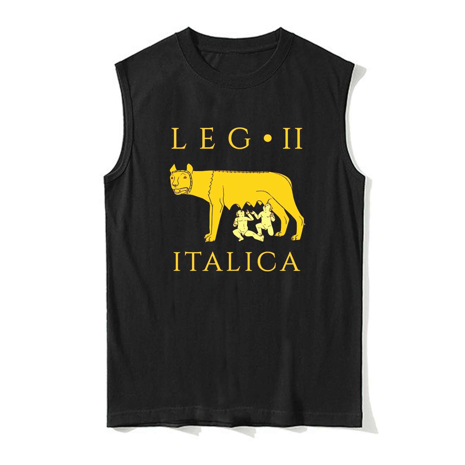 Roman Legion - Legio II Italica Vexillum She-wolf Symbol Tanktop 100% Cotton O-Neck Vests Summer Casual Mens Sleeveless T-shirt