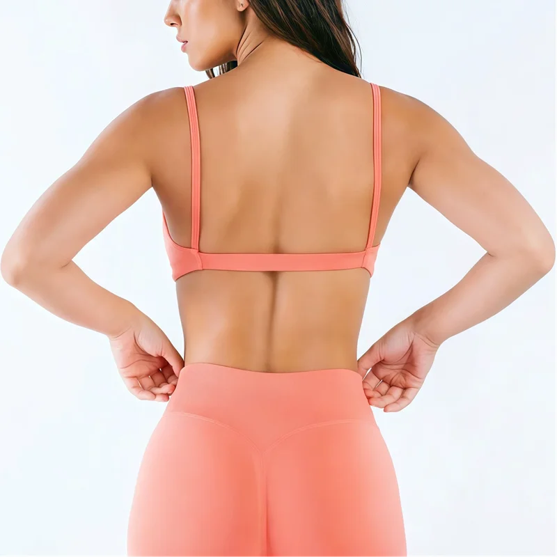 HISTELLO Impact Scoop Neck BH Damen Rückenfreier Fitness Gym Unterwäsche Nahtloser Workout Yoga BH Sexy Stoßfester Lauf-Sporttop – Detail 29