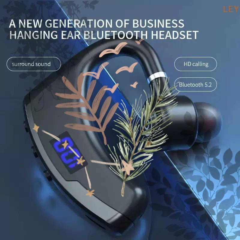 Ear Hook Bluetooth 5.2 Headset HD Call Surround Sound For Business Driving Office Use