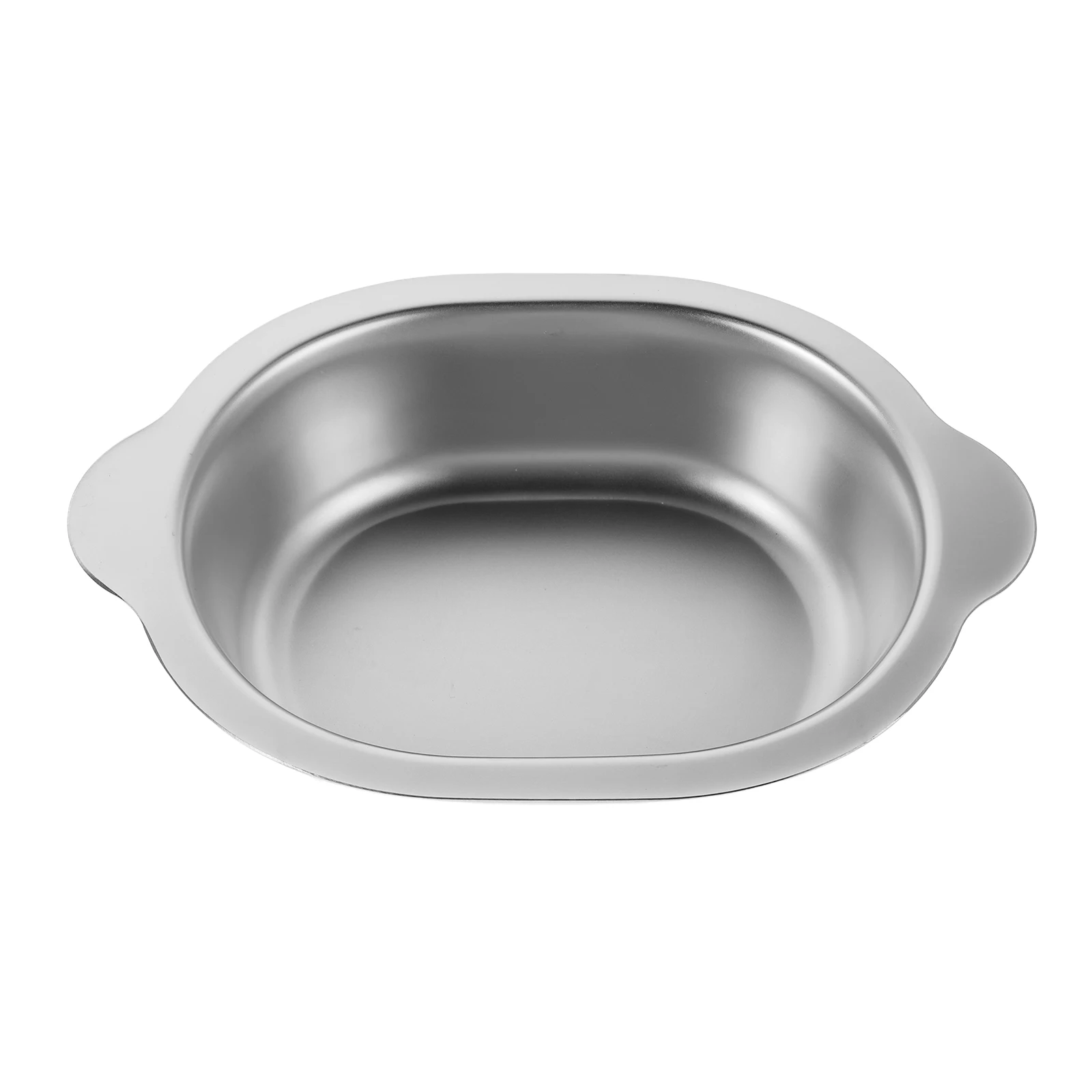 

1pcs Stainless Steel Salad Bowl Oval Shape Small Frying Pan Stew Pot Asian Cookware Metal Mixing Bowls Nonstick