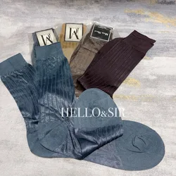 Less Inventory Collection Men's Socks Sexy Striped Formal Business Gentlemen Dress Socks for Men Mid Length Tube Nylon Stocking