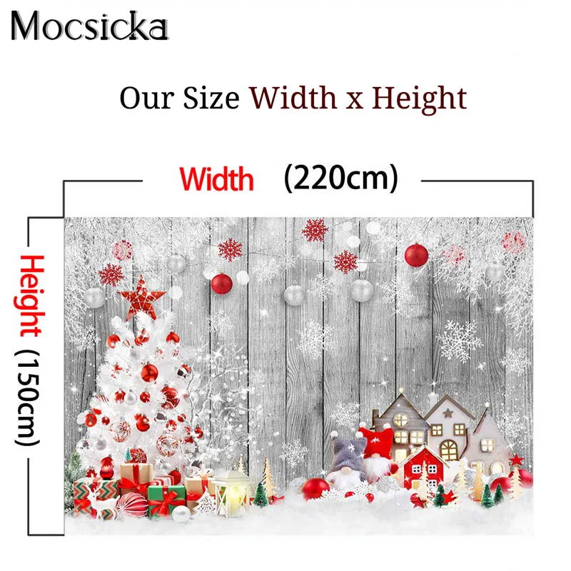 Christmas Photography Backdrop Snowflake Xmas Rustic Wooden Background for Kids Portrait Photo Studio Booth Photographic Props