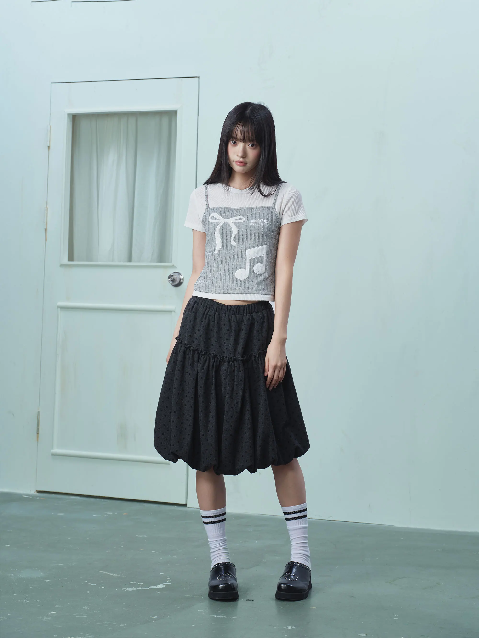 Love in the City Eeee Design Knitted  Knot Patch Embroidery T-Shirt Summer Short Sleeve round Neck Breathable Polyester