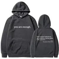 Automne hiver hommes à capuche cher personne derrière moi vous êtes assez imprimer mode sweat Hip Hop décontracté unisexe vêtements 3