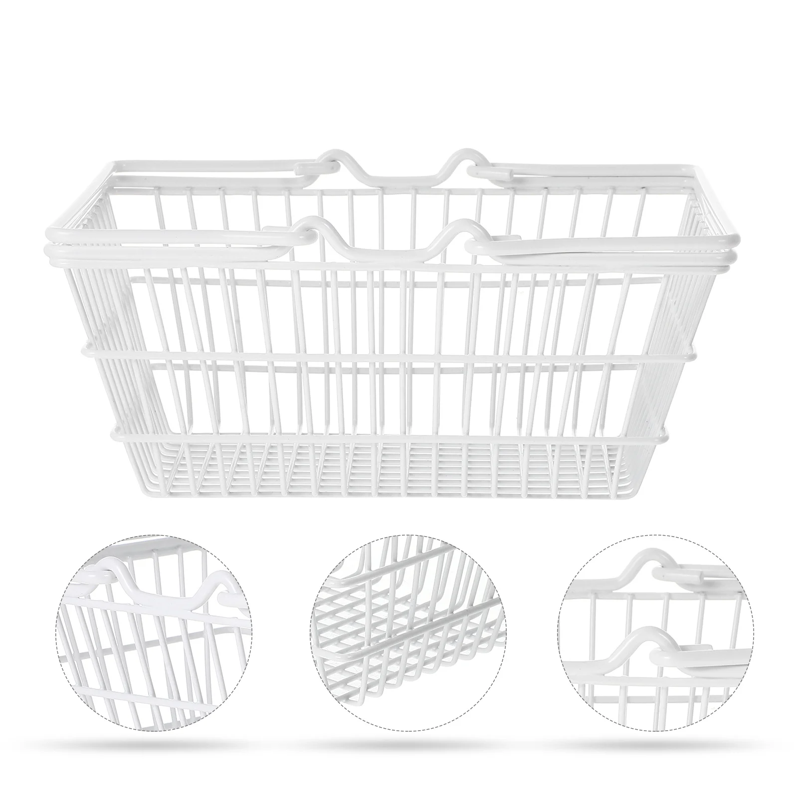 

1pc Shopping Basket Portable Storage Basket For Kitchen Organizer Spice Jars Beer Household Use Heavy Duty Iron Wire