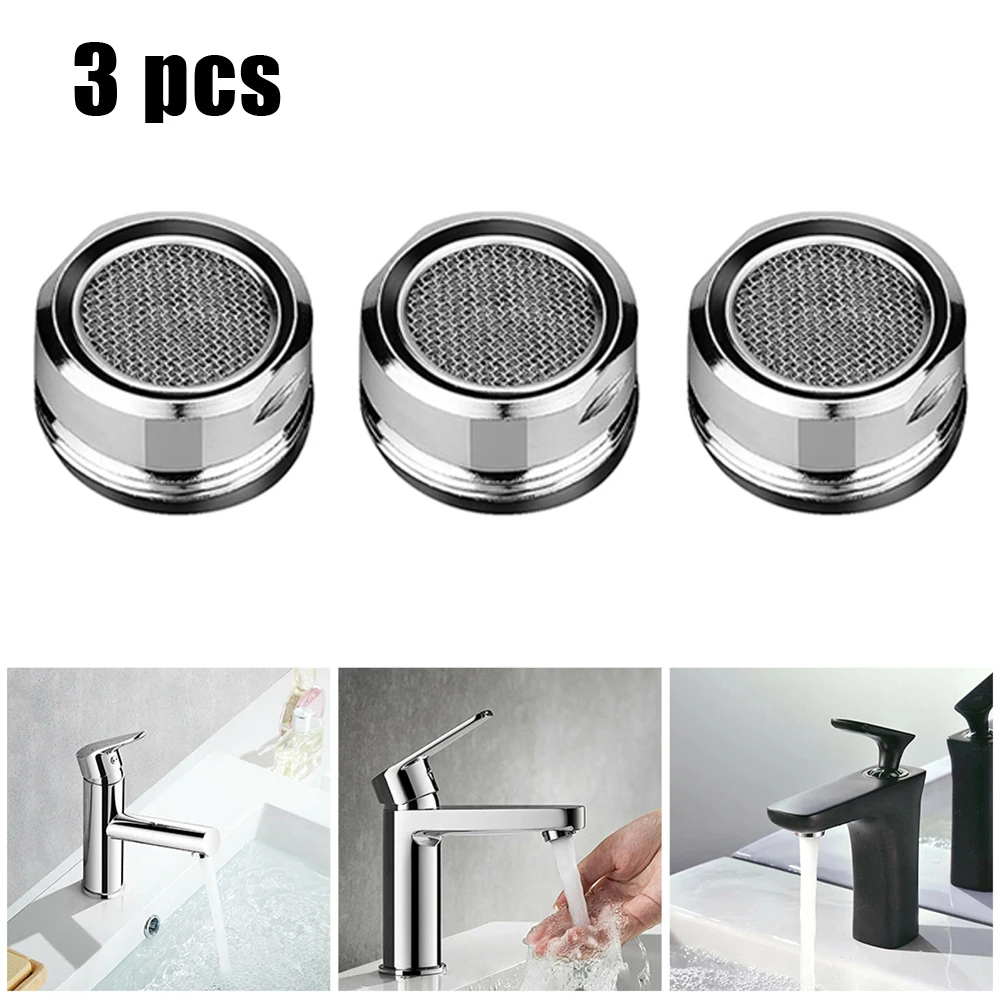 3pc Brass Water Save Faucet Taps  Aerator Replaceable Filter Mixed Nozzle 24MM Thread Kitchen Faucet Bubbler Bathroom Part