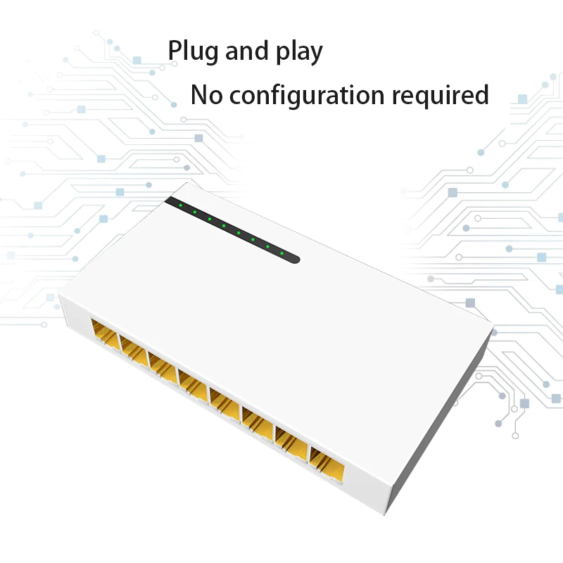 Интернет-сетевой сплиттер, 8 портов, игровой гигабитный коммутатор, RJ45 концентратор, 8 контактов, подключи и работай, 100/1000 Мбит/с, быстрая локальная сеть