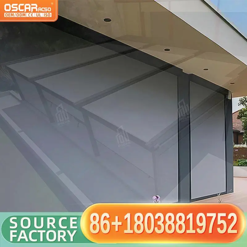 Wifi App Control Double Layer Motorized Outdoor External 100% Blackout Blinds for Patio Balcony Window Rolling Blind