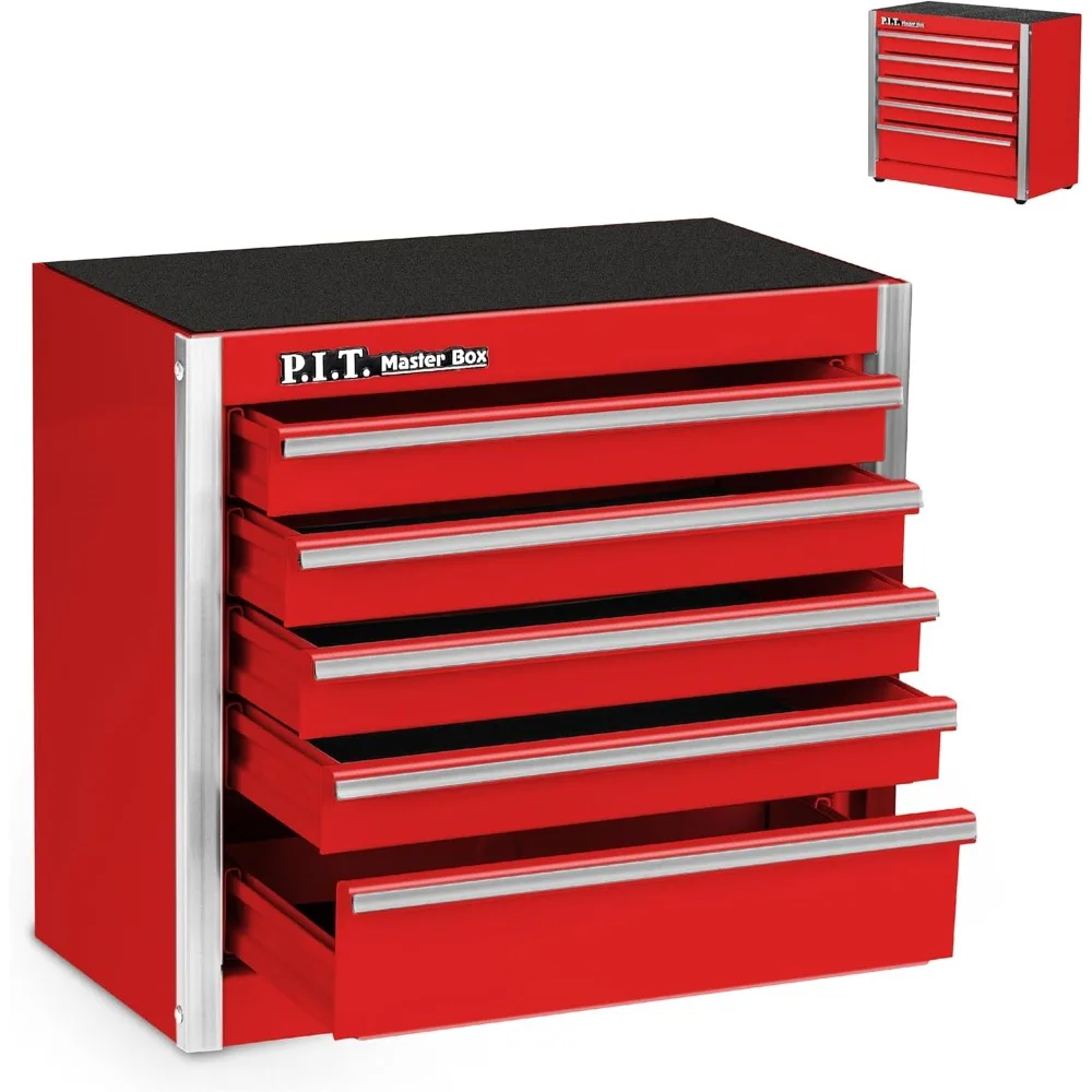 

Мини-красный ящик для инструментов, портативный стальной ящик для инструментов с 5 ящиками для микрокабины и вкладышем, красный небольшой ящик для инструментов для хранения инструментов, домашний DIY