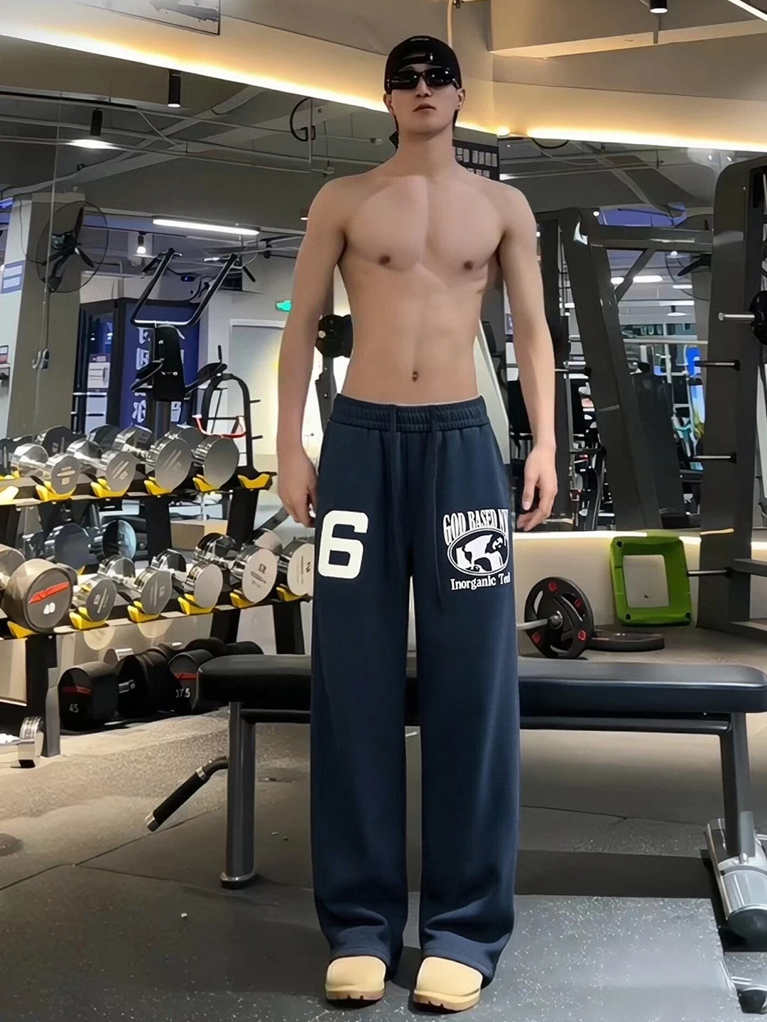 

American Sle Printed Embroidered Sports Sweatpants Men's Spring Fitn Training Pants Cleanfit Casual Flared Knife Pants