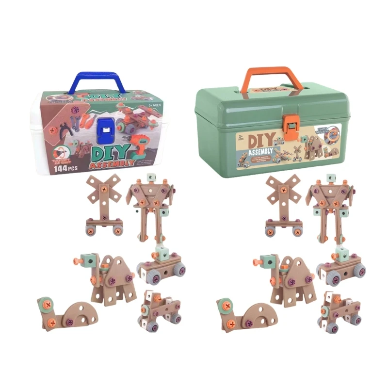 

Наборы инструментов для ролевых игр для детей, 144 шт., с реалистичной электрической дрелью W3JF