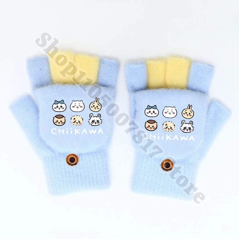 Guantes cálidos de invierno para niños, guantes bonitos de dibujos animados de Chiikawas, accesorios informales para niñas, mitones con estampado de Anime para niños, regalos de navidad 2026