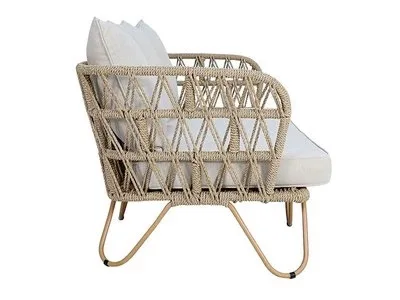 Outdoor rattan sofa courtyard hotel bed and breakfast terrace villa garden rattan chair coffee table waterproof and sunscreen