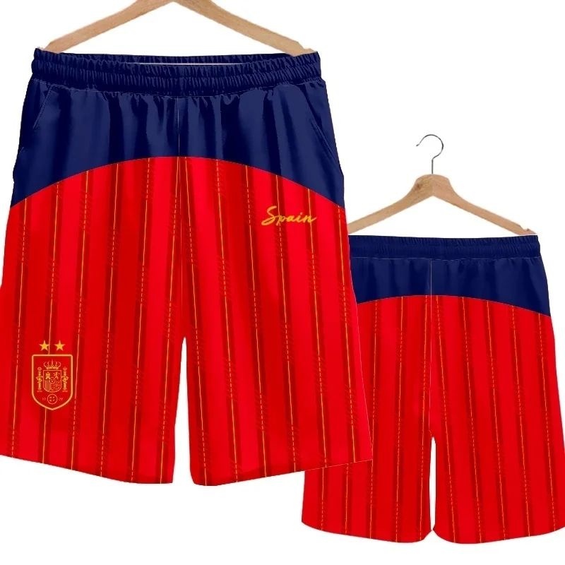 2026 Spanien Team Uniform Yamal Fußball Fan Uniform Schnelltrocknende Kurze Hosen Herren Freizeithosen Sporthosen Familie Kinder T-Shirts 3D – Detail 13