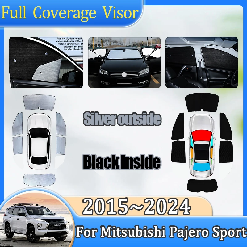 

For Mitsubishi Pajero Sport 2019 Accessories KR KS QE QF 2015~2024 Blind Shade Windshield Sunshade Sun Visor Anti-UV Accessories