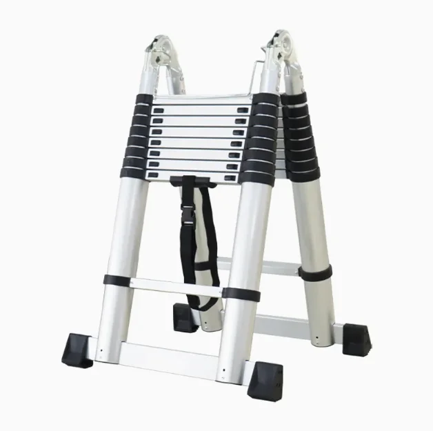 Portable Office Building Modern Foldable Ladder Durable Aluminum Alloy Telescopic Wall-Leaning Single Ladder 150kg Load Capacity view 6