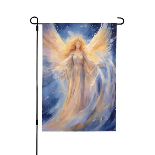 A Golden Angel Garden Flag 12x18 In Double Sided 12.5