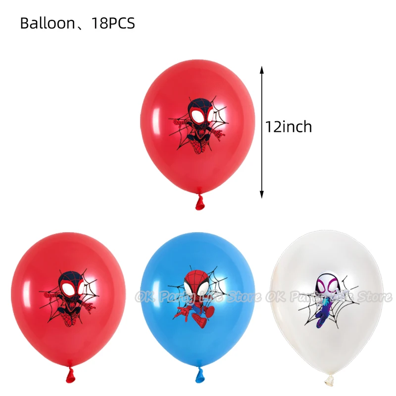 Spiderman New Theme Birthday Party Decoration Spidey And His Amazing Friends Event Supplies For Kid Balloon Disposable Tableware