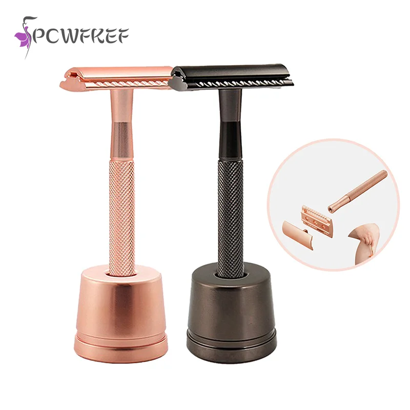 

Double Edge Safety Razor For Women Single Blade Razors With 5pcs Razor Blades Men's Metal Razor Reusable