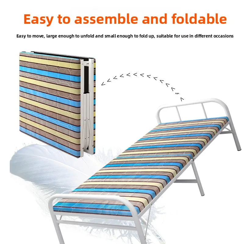Stacked  human household simple confinement bed, double rice, lunch break, small bed, adult rental room, iron bed