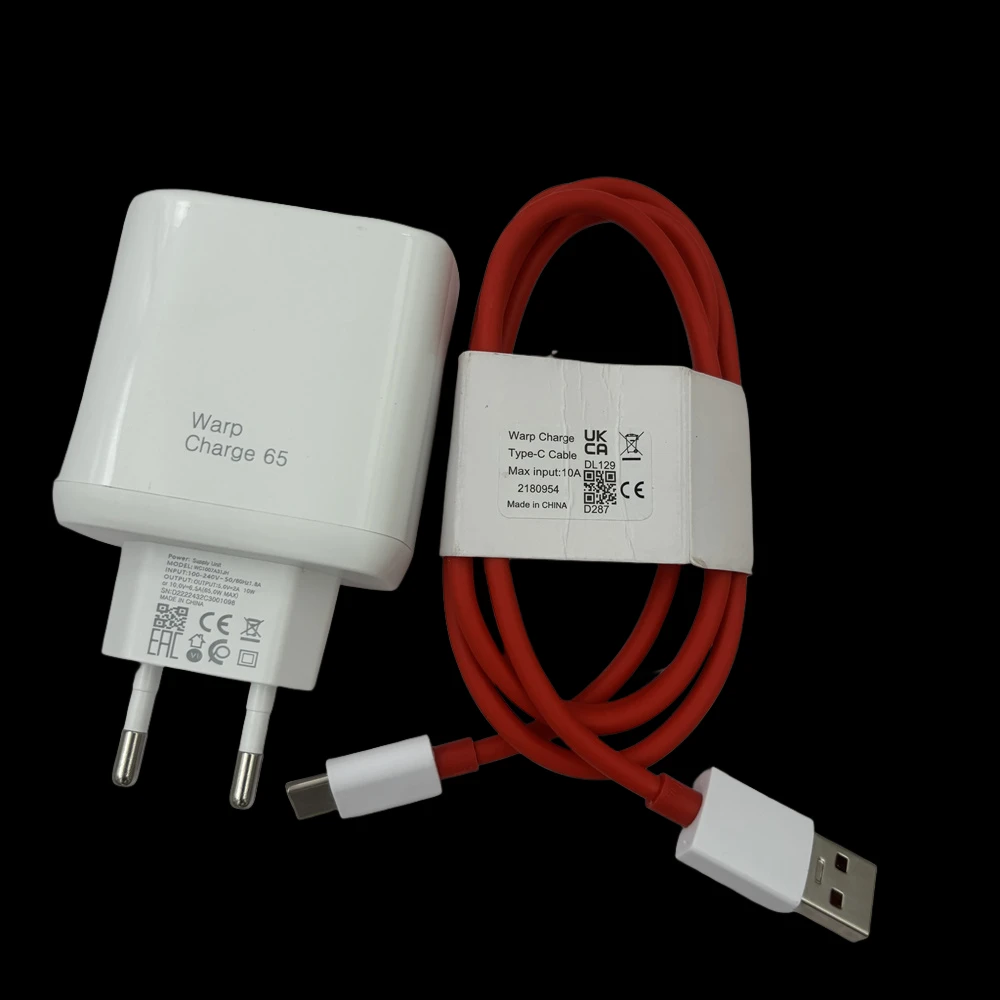 65W USB Warp Fast Power Wall Charge Adapter for Oneplus 1+ 13R 13 12 10 Pro Nord ce 4 3 Lite Ace 10A USB C Turbo Charging Cable