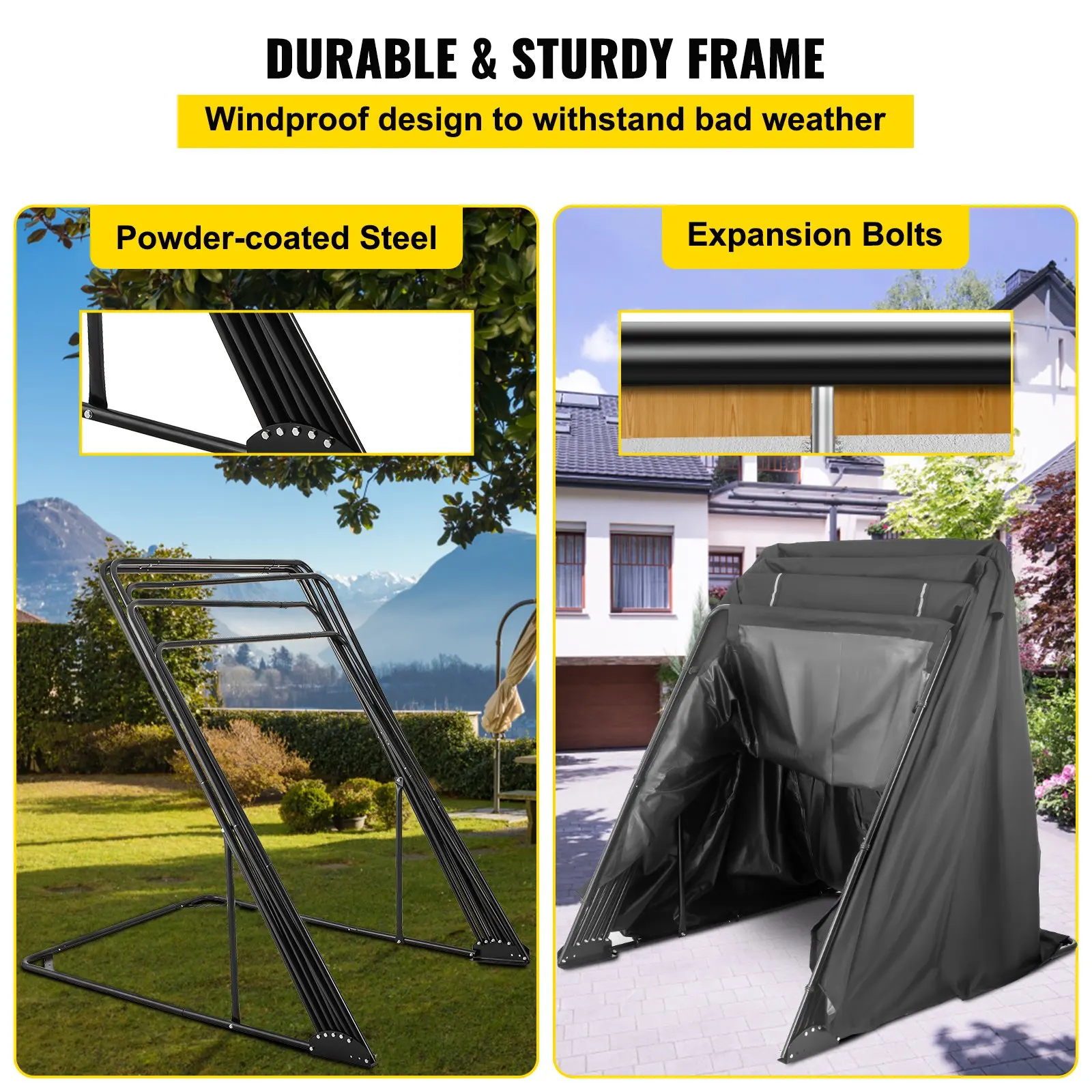 Motorcycle Shelter Shed Strong Frame Motorbike Garage Waterproof Motorbike Cover Tent Scooter Shelter 120055 Hoods For Vehicles