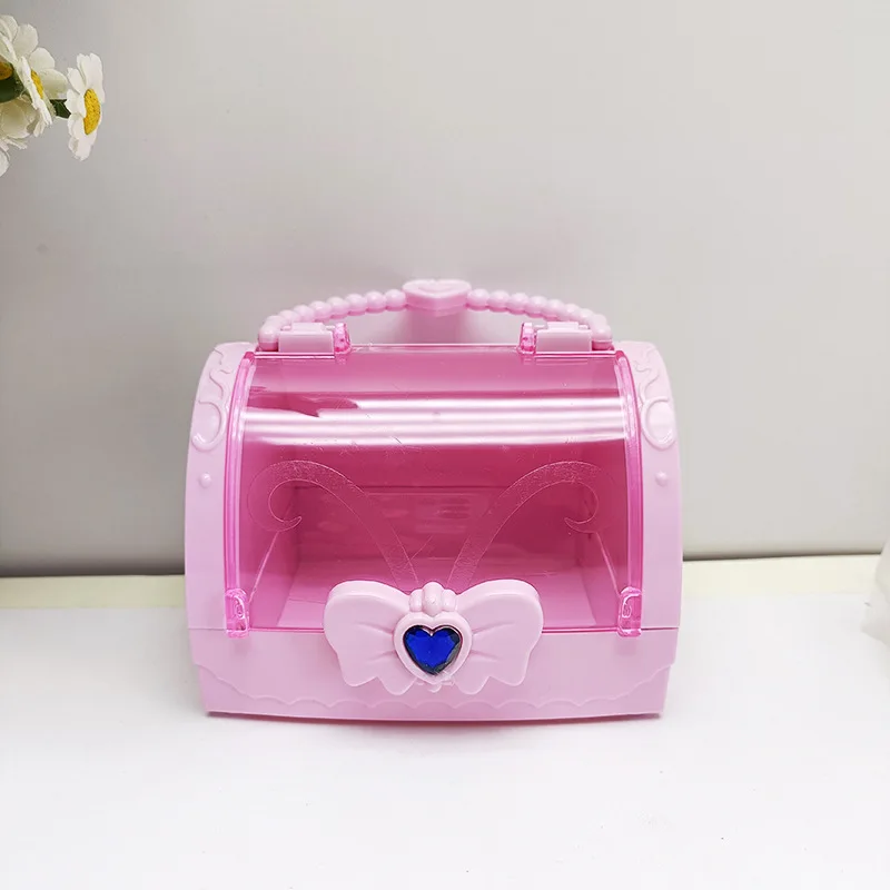 

Pink/Purple Portable Sweet Handled Storage Box Makeup Box Multipurpose Jewelry Goods Toy Gadget Container Holder Gifts For Girls