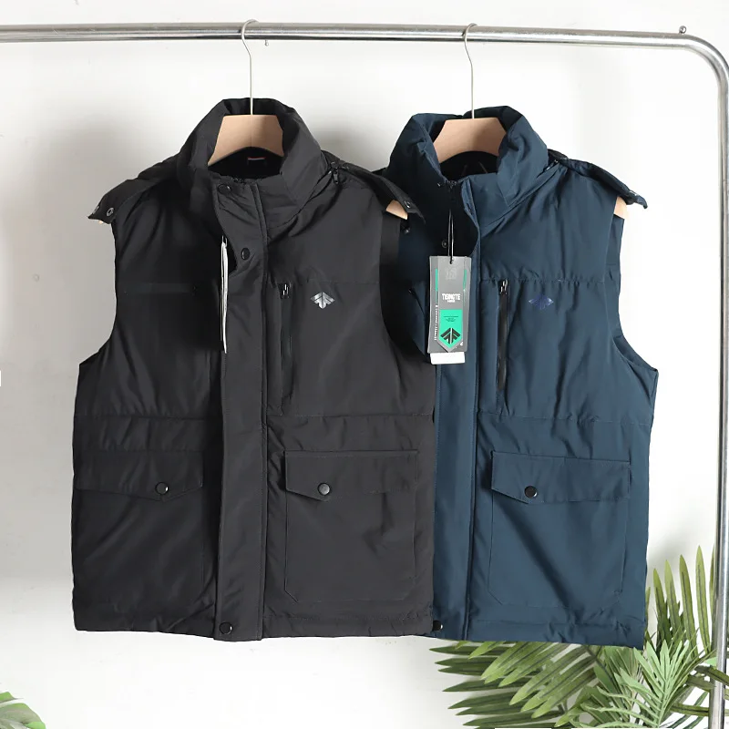 سترة بغطاء للرأس للرجال: تصميم ملابس عمل متعددة الجيوب للخريف/الشتاء في الهواء الطلق والترفيه القبعة قابلة للفصل. #1