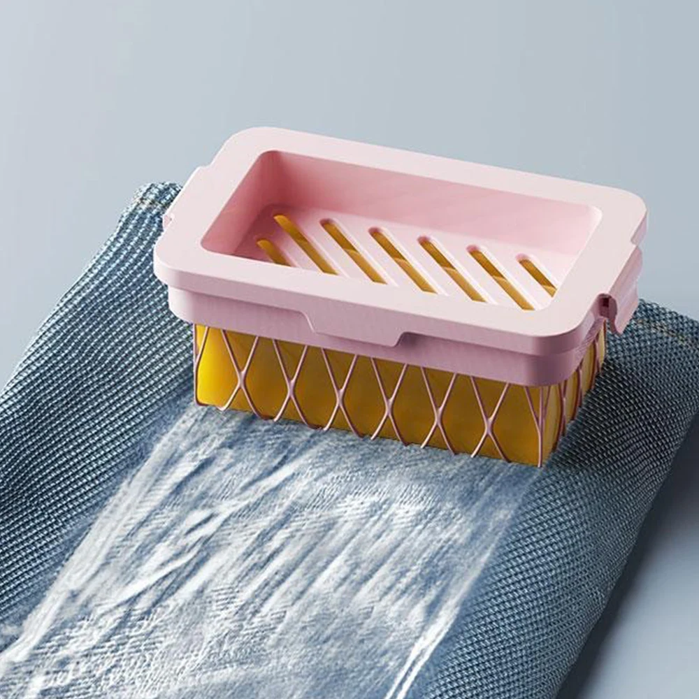 Soap Container Elastic Mesh Household Soap Dish Tray Travel Portable Non Slip Multifunctional Soap Holder Bathroom Accessories