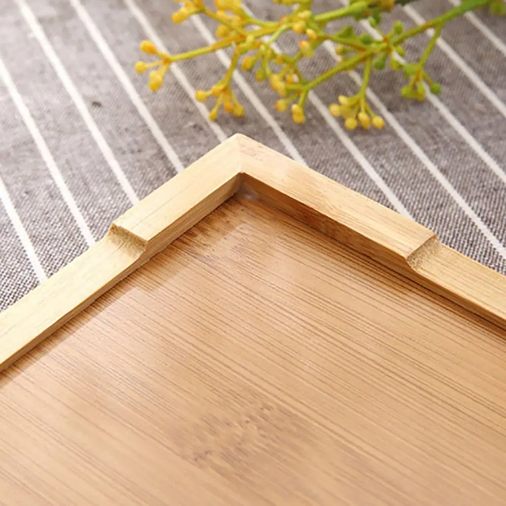 

Retro Rectangular Storage Tray Bamboo Solid Wood Tea Tray household Water Cup Plate Home Kitchen Supplies