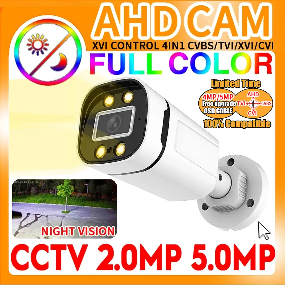 camera impermeavel de visao noturna colorida cctv ahd 1080p 4mp hd matriz luminoso led digital ao ar livre rua novo 5mp 24h h265 ip66 01