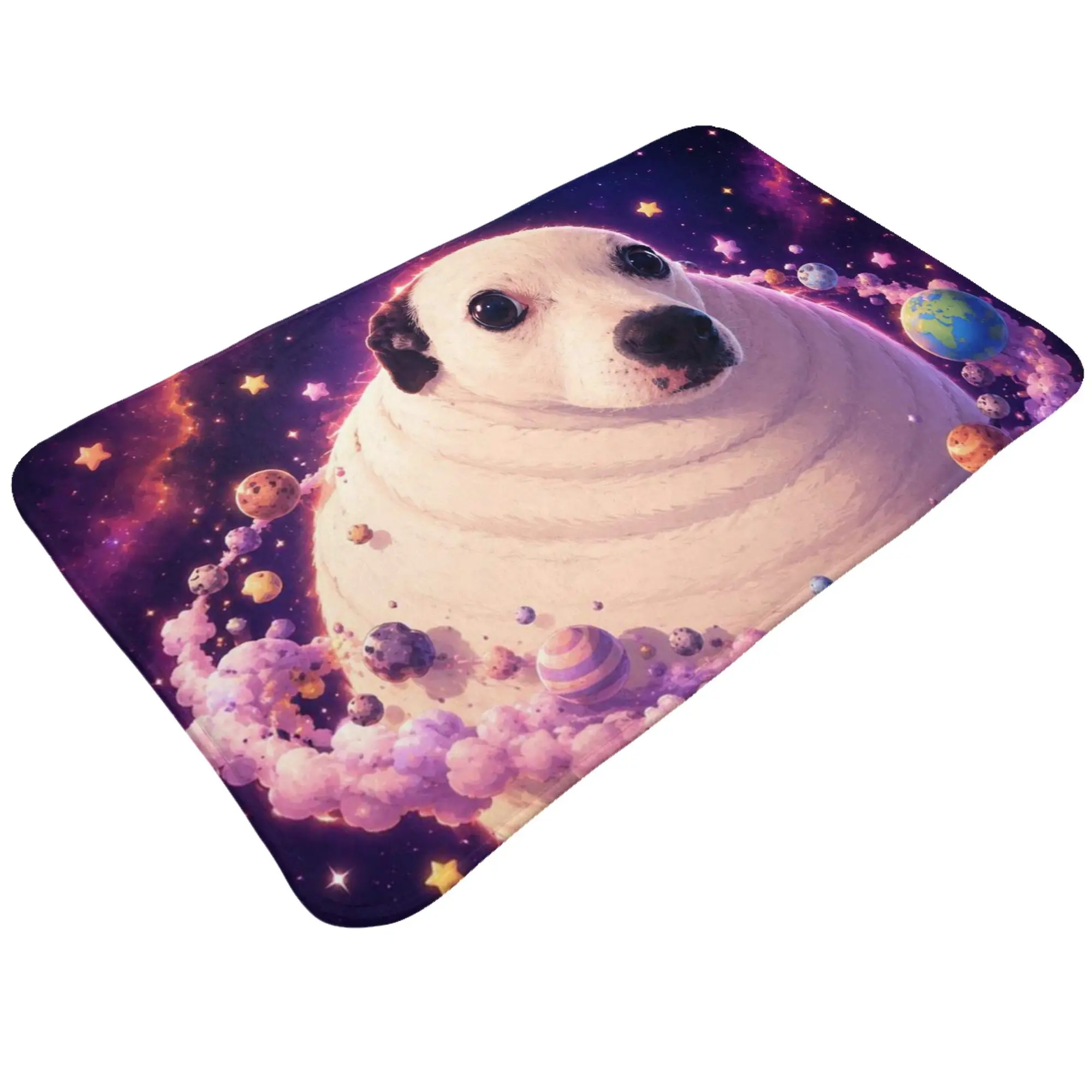 Space Fat Dog Cosmic Planet Art Non-slip Doormat Living Room Mat  Waterproof ModernDecor