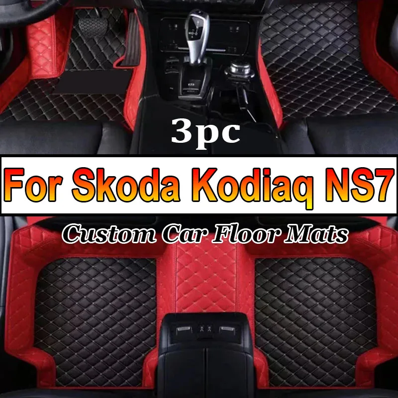 

Автомобильные коврики для Skoda Kodiaq NS7 2017 ~ 2022 2018, автомобильные коврики, кожаные напольные коврики, аксессуары для интерьера автомобиля, 7 сидений