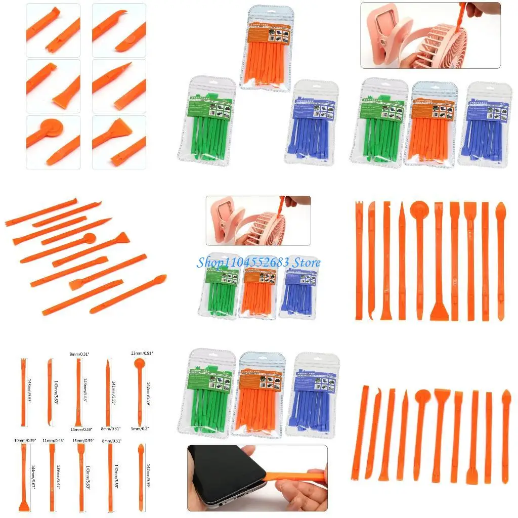 

Y6GD 10 Pcs/Set Dual Heads Plastic for Crowbar with Non-Slip Handle Spudger Opening T