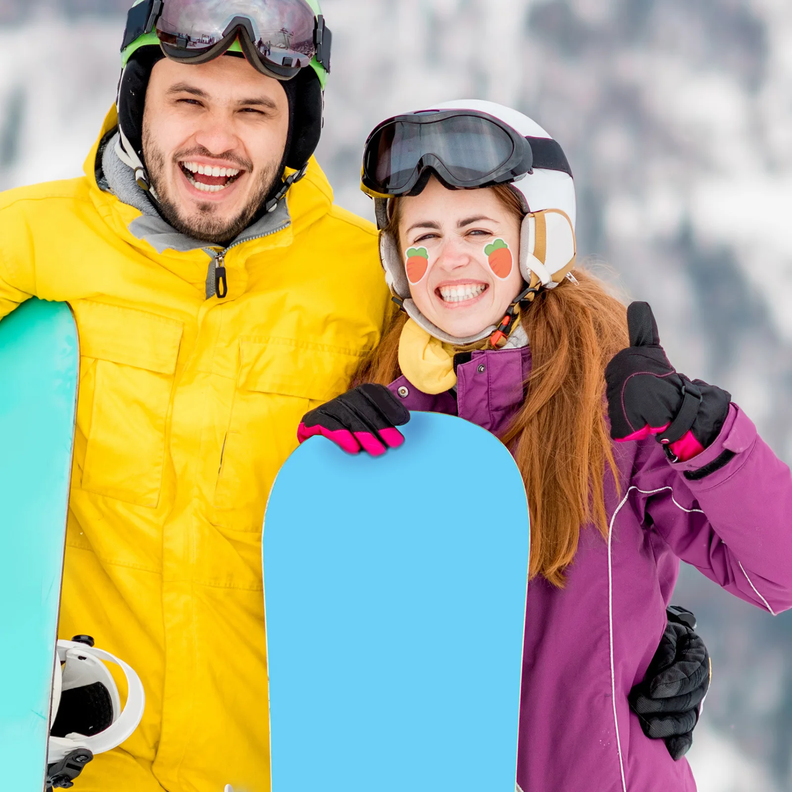 4Pcs Winter Sports Face Sticker Antifreeze Windproof Facial Protection Tape Outdoor Skiing Hiking Cycling Face Sticker