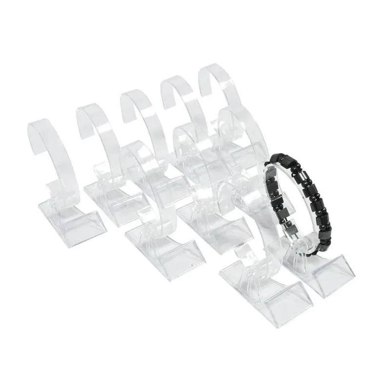 Acrylic Watch Display Rack Clear Bracelet Bangle Chain Display Stand Watch Storage Shop Counter Showcase 10Pcs/lot