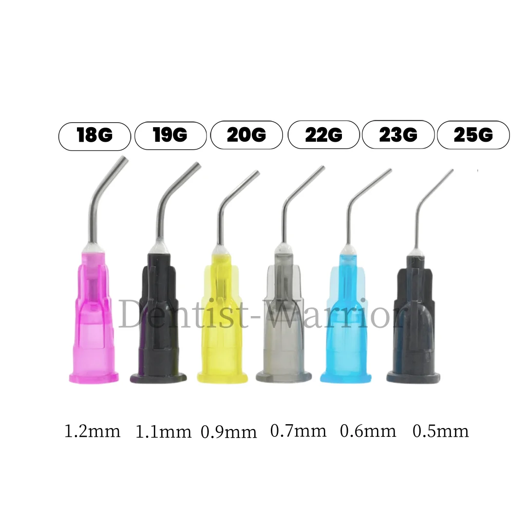 500Pcs Dental Pre Bent Flow Dispensing Tips Flowable Needle Delivery Tip Etching Gel Irrigation Composite