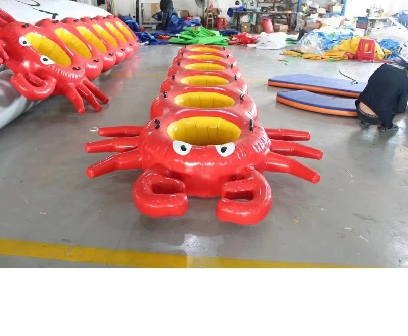 Inflatable pool floats - waterproof fabric floating swim tubes - lobster, crab, and airplane inflatable swim rings