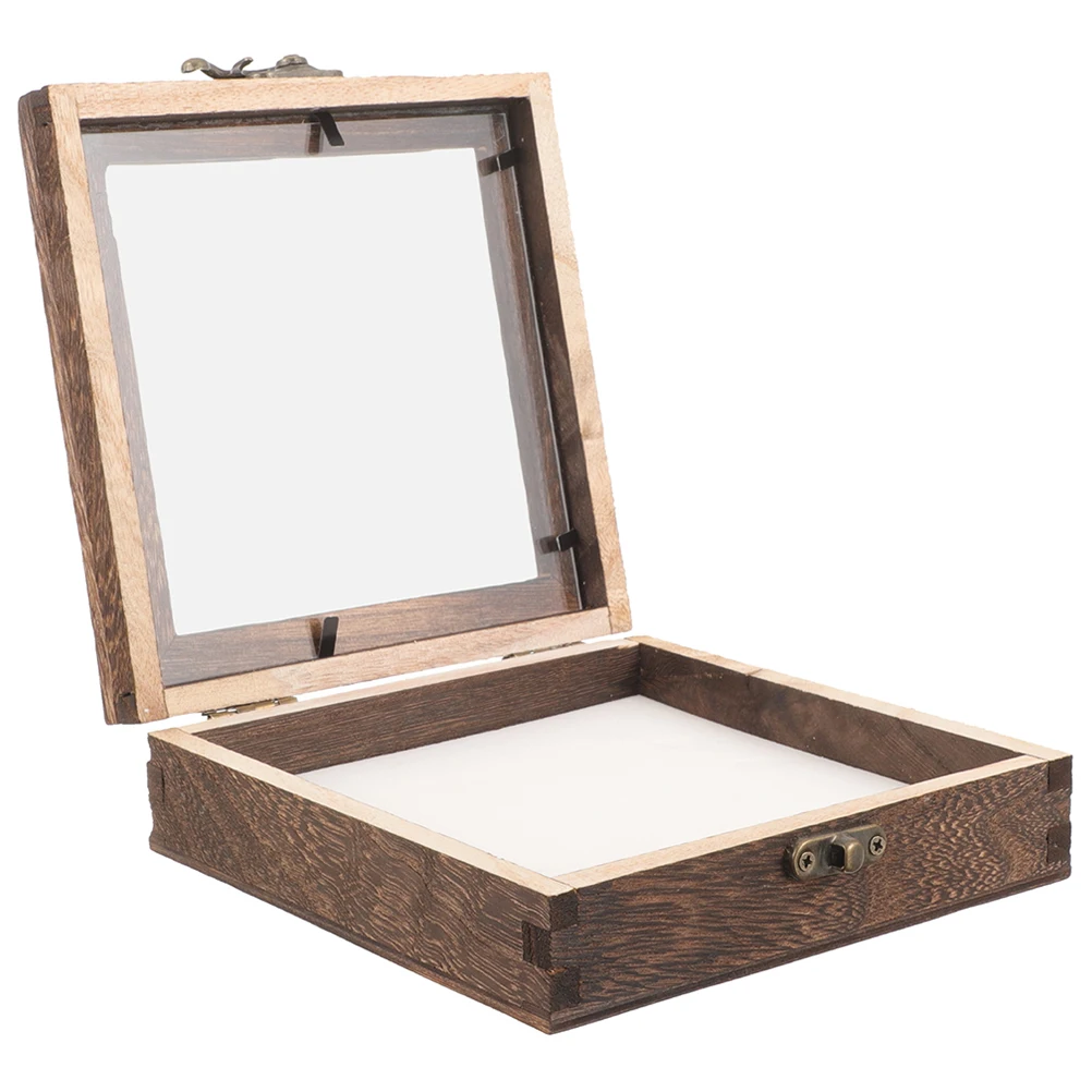 

Wooden Insect Specimen Display Box 10x10x4 5cm Square Container Butterflies Preservation Dried Flower Case Vintage Storage