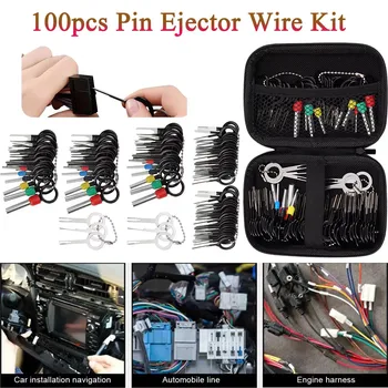 100Pcs Depinning Tool Kit Wire Terminal Removal Tool Depinning Tool Kit  for Most Connector Terminal with Bag