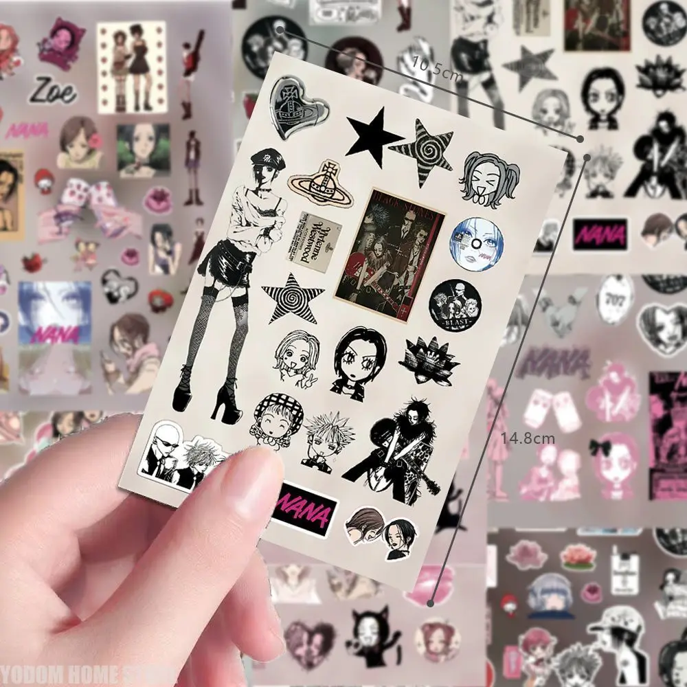 

8PCS Anime NANA Stickers - Cute Komatsu NANA Girl Stickers for Scrapbooking, Phone & Water Bottle Decoration Supplies