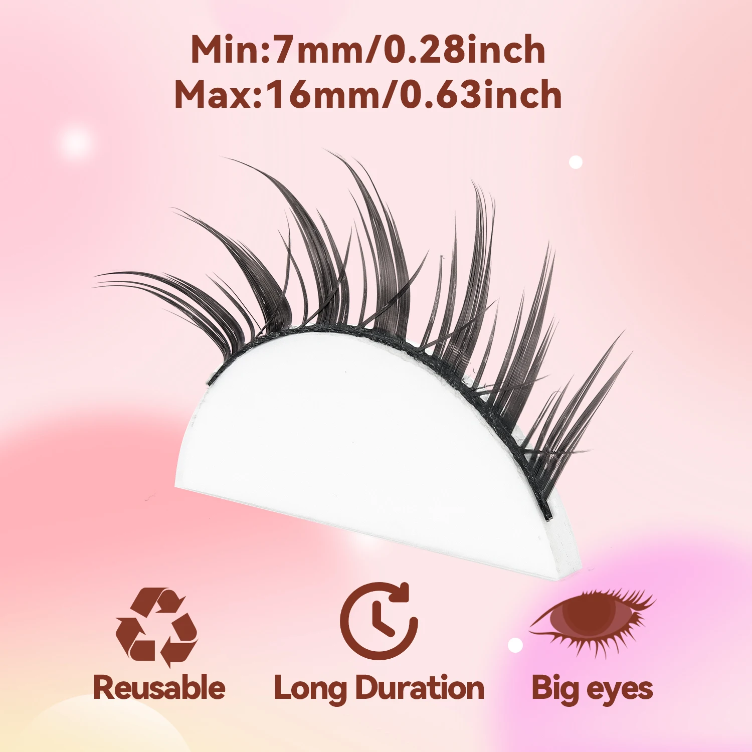 6 Pairs of Super Mirror Wet Pointed Little Devil Slanted Flying False Eyelashes, Whole Curled and Thick Cosplay Eyelashes