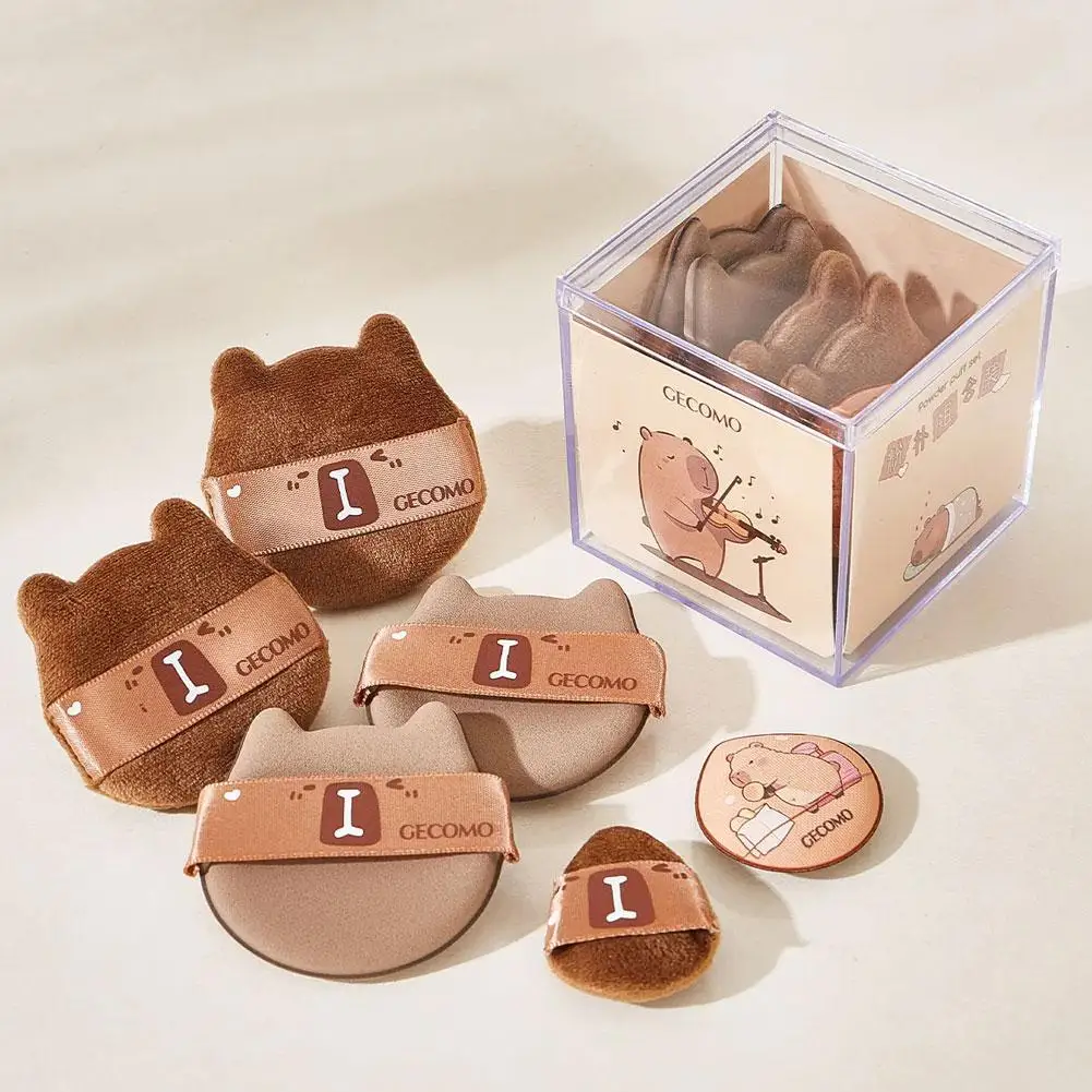 Huidvriendelijke Capybara Poederdons Mini Super Zacht Draagbaar Droog Gebruik En Bladerdeeg Make-up Nat Duimkussen Gebruik Gereedschap Luchtdroog W6T9