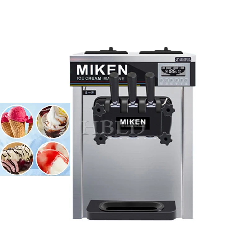 

Low Power Household Ice Cream Machine With Automatic Three Flavors Frozen Yogurt Machine With Air Pump