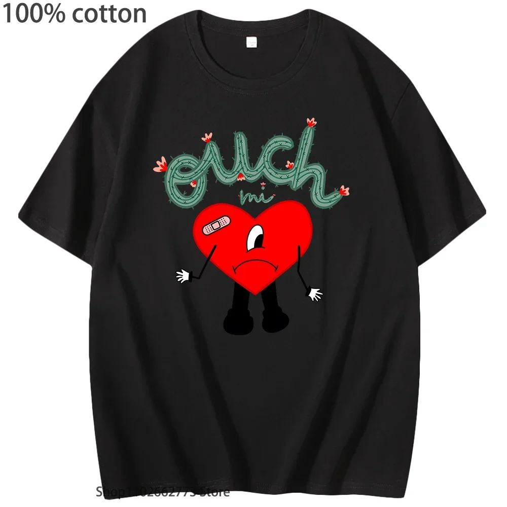 100% قطن Kawaii باد الأرنب-Un Verano Sin Ti تي شيرت المرأة موضة عادية الكرتون قميص مطبوع كم قصير Y2k تي شيرت صيفي