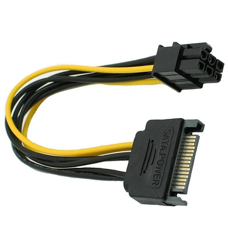 Top-10 Pcs 15 Pin 15Pin SATA Male To ( 6+2 ) 8 Pin 8Pin Pcie Female Power Converter Cable